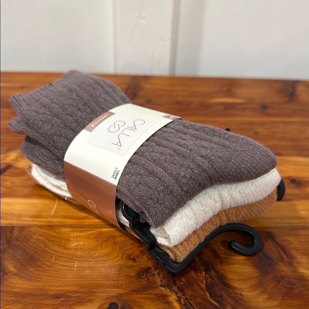 Calia Lifestyle Holiday Cable Crew Multi 3 Pack Socks
